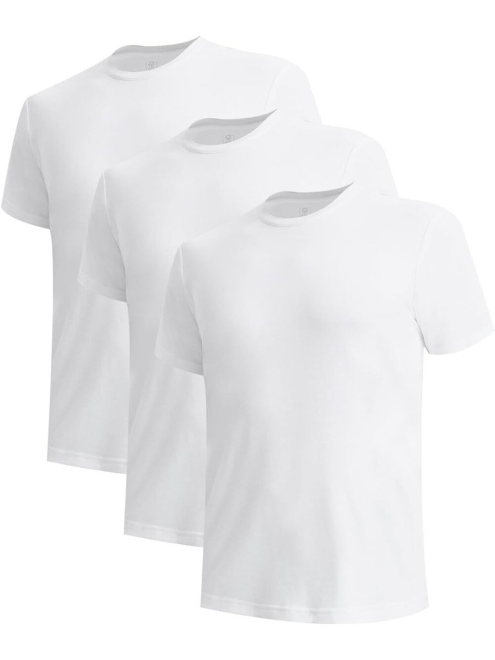 Soft Breathable Men's Crewneck Undershirts 3-Pack - Slim Fit Bamboo Tees
